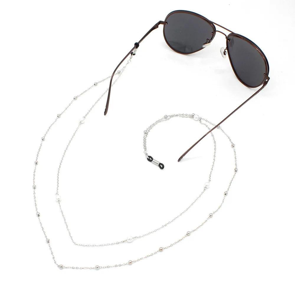 Fashion Chic Womens Layer Pearl Eyeglass Chains Sunglasses Reading Beaded Glasses Chain Eyewears Cord Holder neck strap Rope