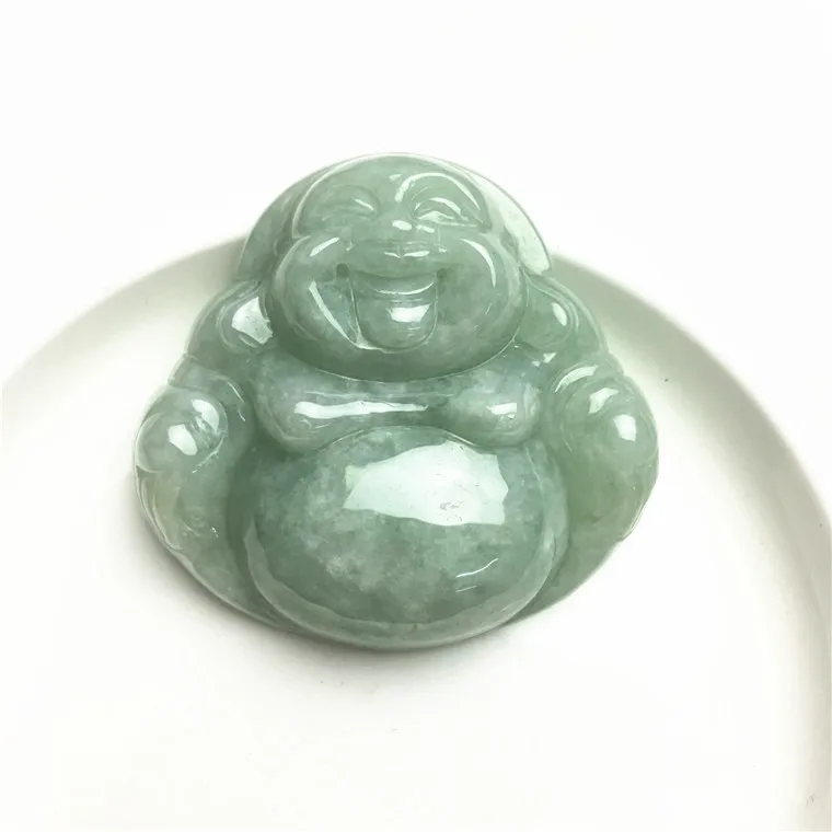 Jade buddha carving pendant for sale, laughing buddha for necklace