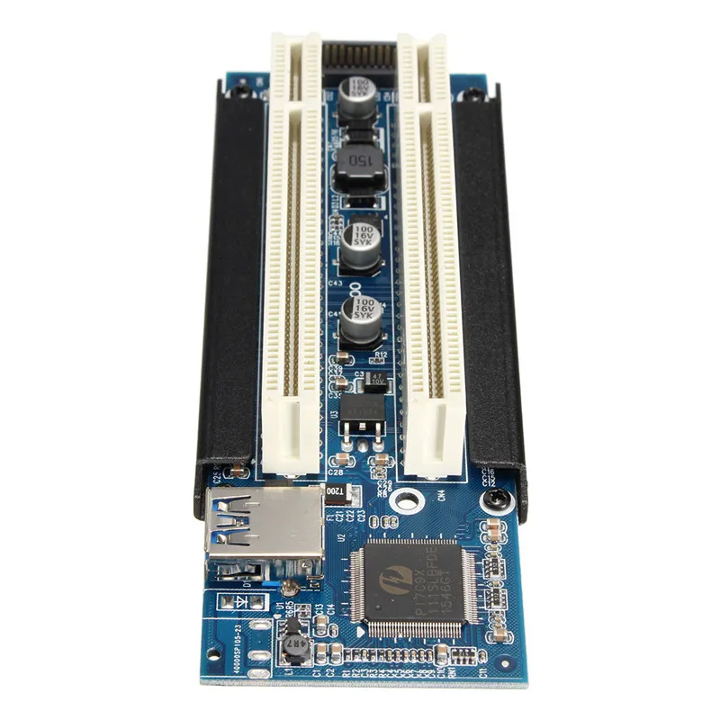 PCIe x1 x4 x8 x16 to Dual PCI slots adapter pci express to 2 pci card With USB 3.0 Extender Cable for serial parallel sound card