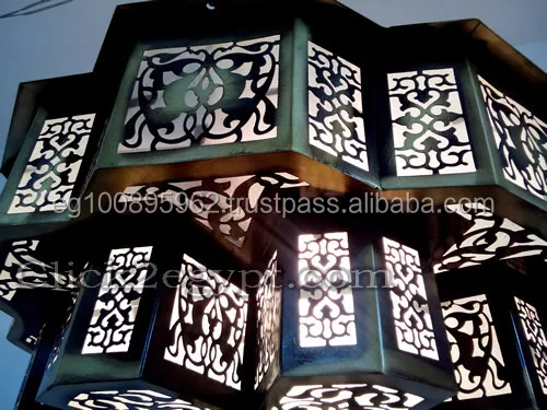 B209 Three Tiers Brass Moroccan Flush Ceiling Fixture / Pendant Star Chandelier