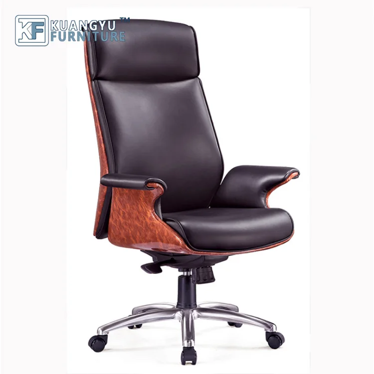 PU leather luxury real black leather office chair executive CEO big and tall boss chair