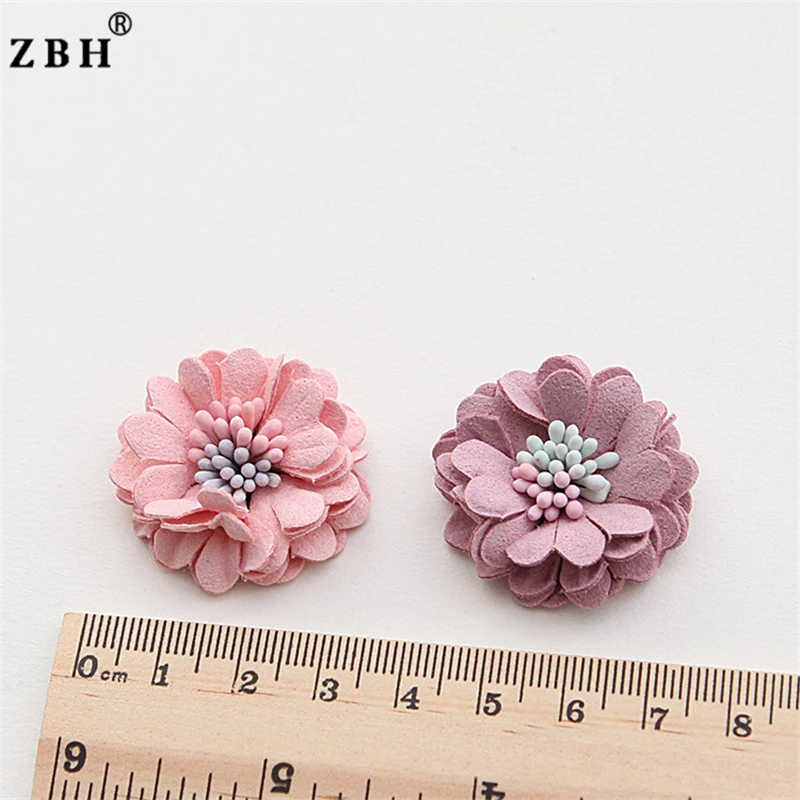 Mini Soft Leather Flower For Decoration Diy Fabric Flower Accessories