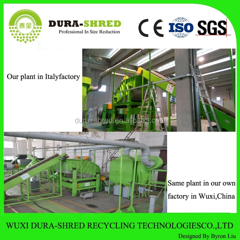 Hot selling  Jiangsu double shaft shredder Dura-shred automatic American standard battery recycling plant