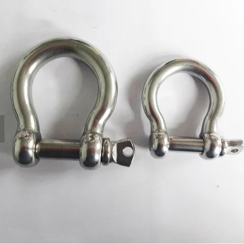 Small stainless steel rated European type D shackle and Bow shackle hoist equipment shackle bracelet