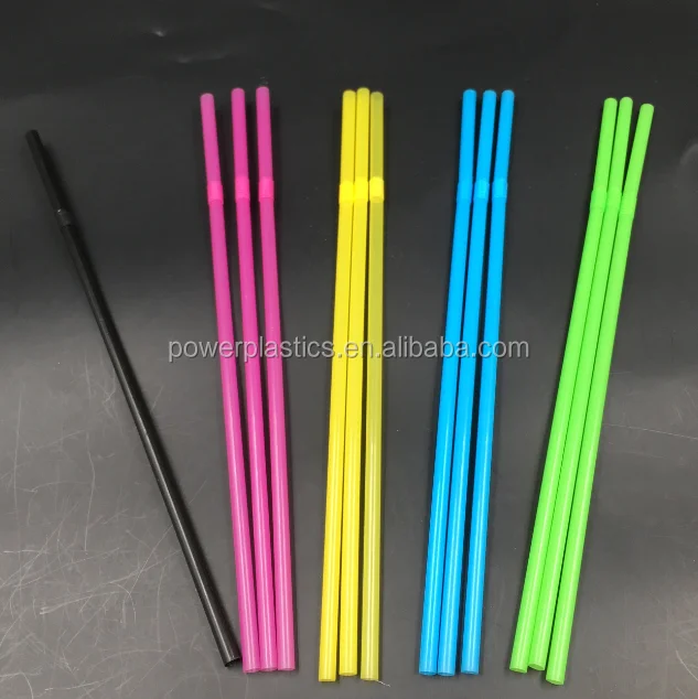 plastic drinking straw 21cm flexible stripe neon straw