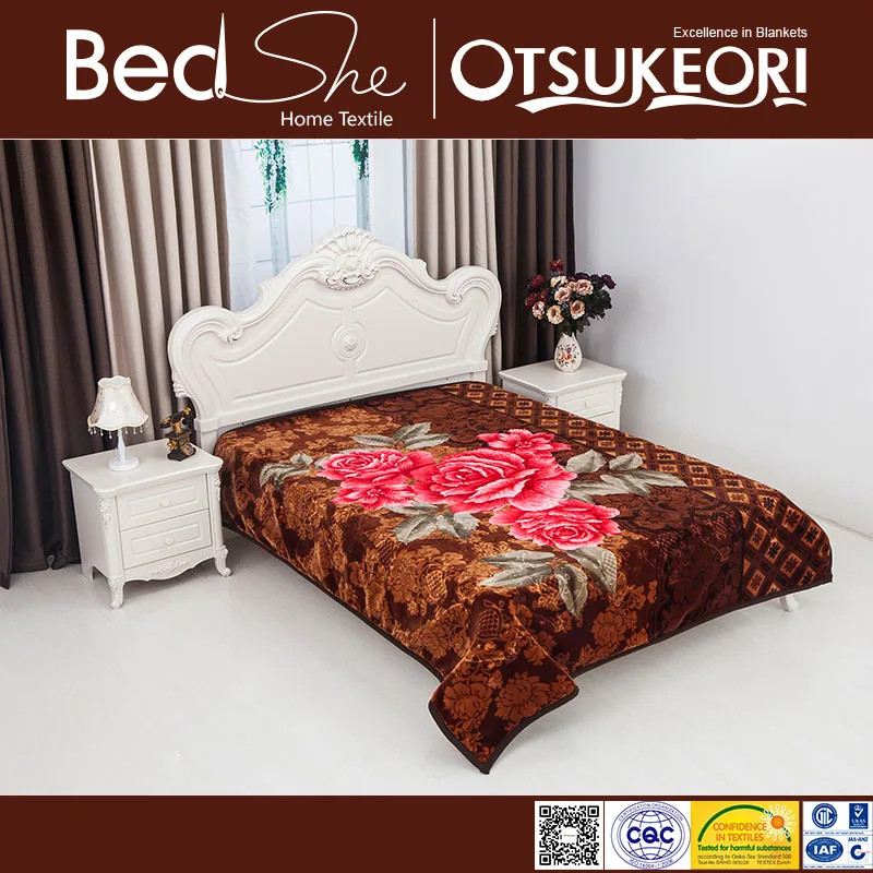 Gonden Dream 100% Polyester Wholesale Riyadh Luxury Flower Design 4kg 2ply 1 Side Embossed Mink Blankets