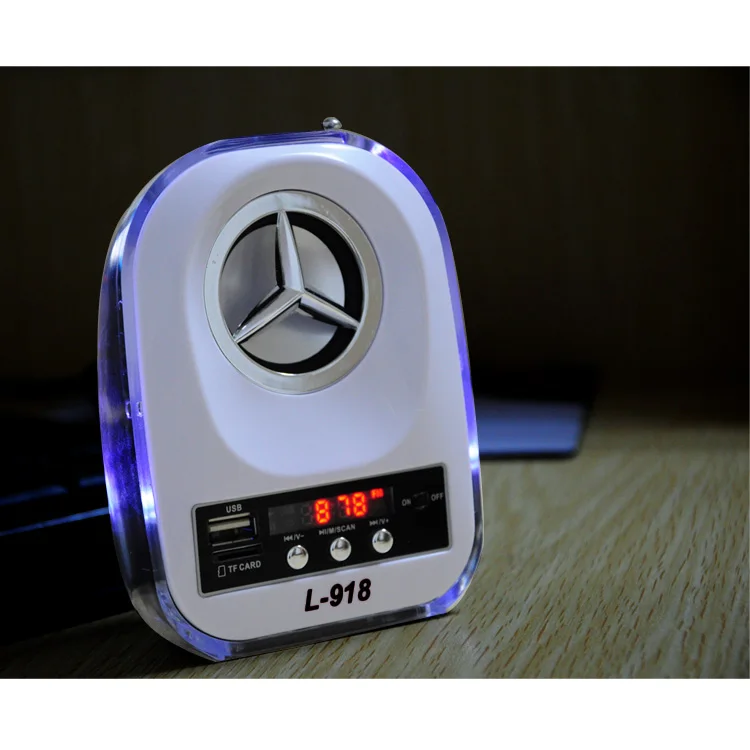 
portable mini small colorful led flashlight dj sound bass speakers box USB TF card mp3 player amplifier speaker system with FM 
