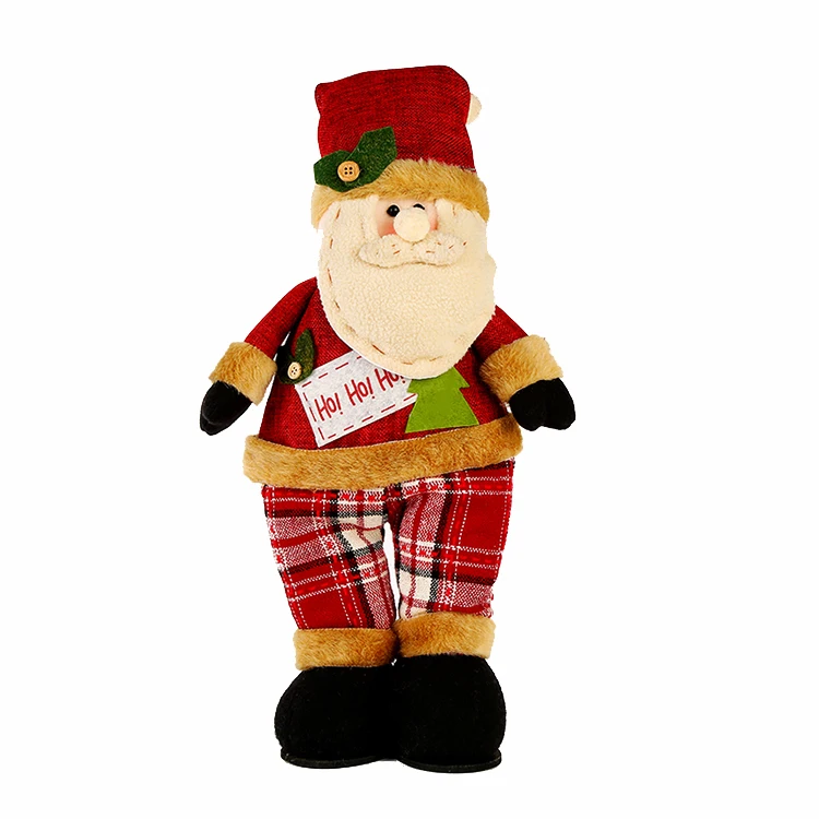 Manufacturers good selling christmas decorations standing snowman Elk toy ornaments fabric santa claus christmas doll wholesale