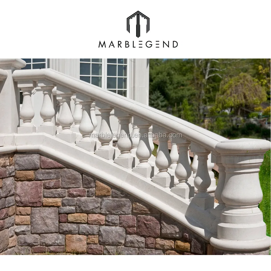 villa marble stone porch balcony railing designs