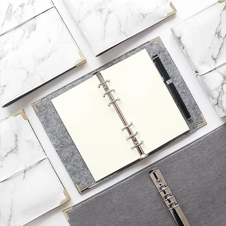 custom marble printing leather notebook journal handmade