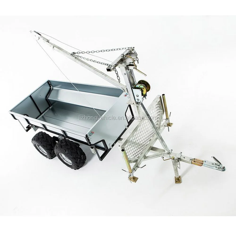 China wholesale atv tow timber trailer with crane hydraulic log,atv trailer farm,atv trailer timber