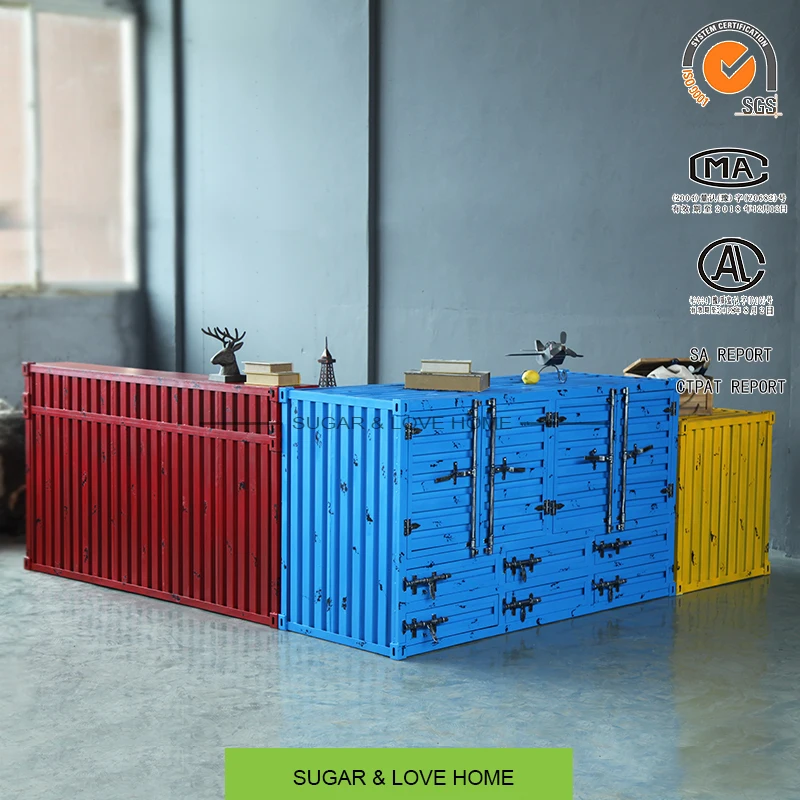 industrial furniture,loft style, shipping container furniture reception desk L shape