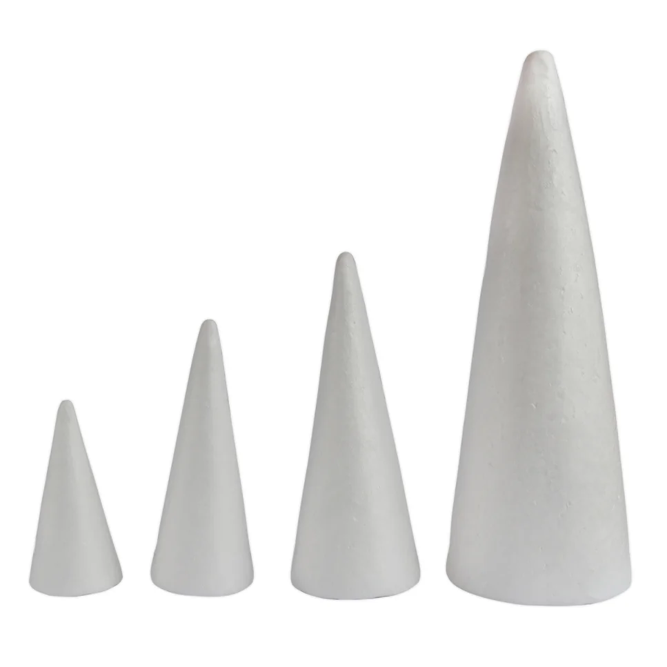 60-500mm Eco-Friendly Manufacturers EPS Foam Styrofoam Cone Polystyrene For Christmas Decoration