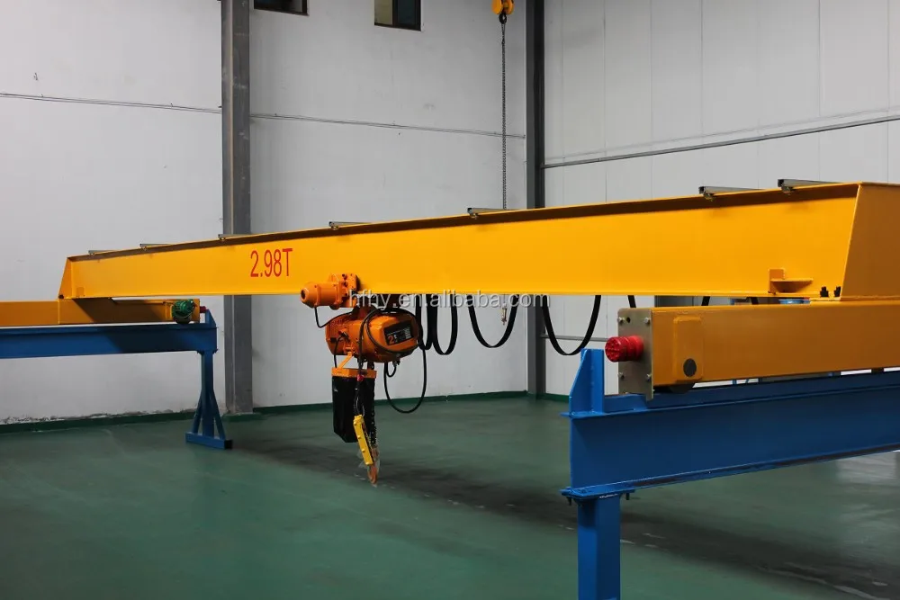 10 Ton Ce Certificate Monorail radio remote control Electric Hoist Single Beam Overhead Crane With Hook