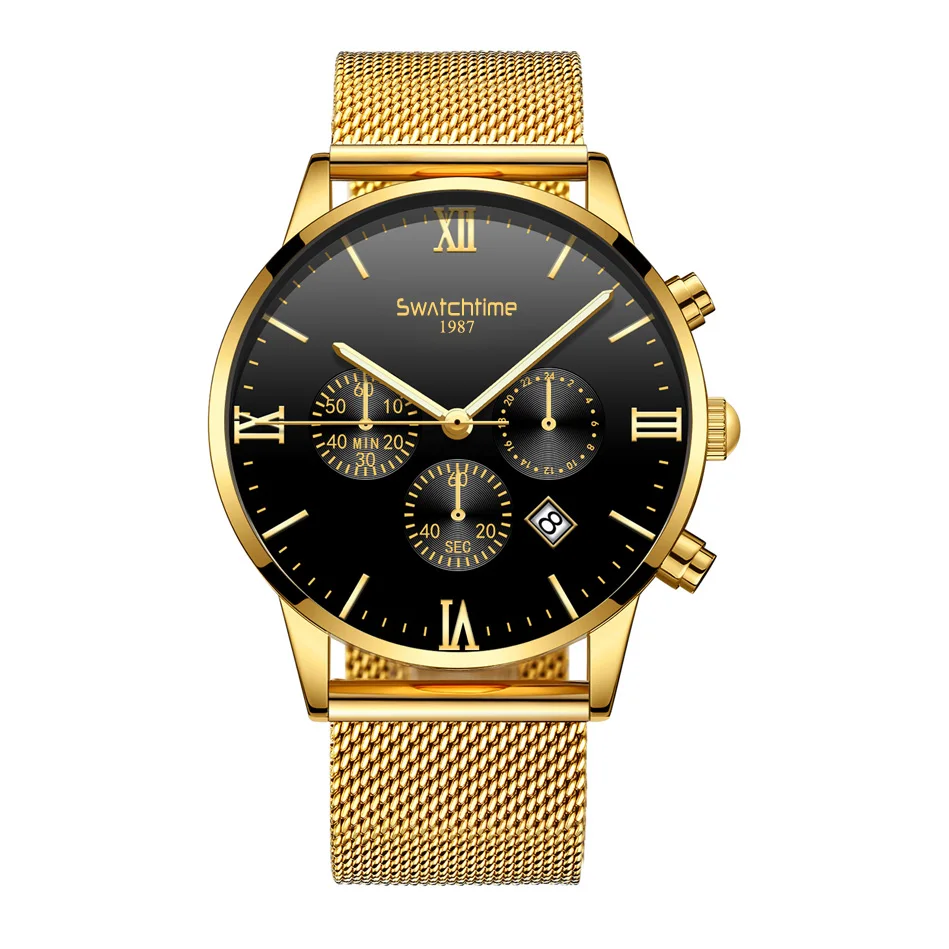 
Custom LOGO High Quality 316L Stainless Steel Japan VD53 Chronograph Movement 5ATM Waterproof Men Watches Luxury 