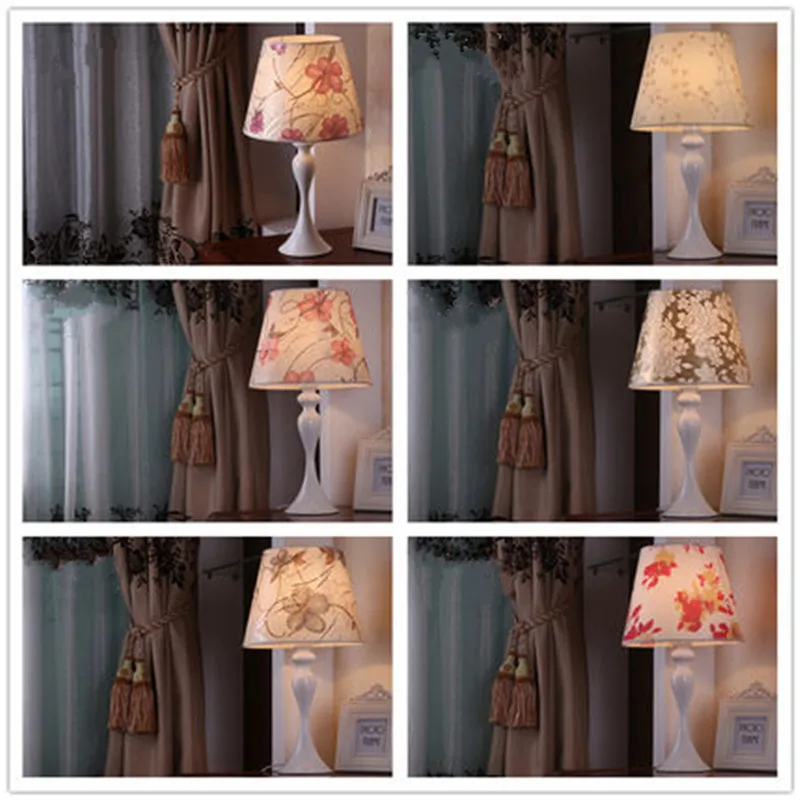 Antique Drum Hardback Lamp Shades Printing Varieties Flowers and Living Room Fabric Lamp Cover