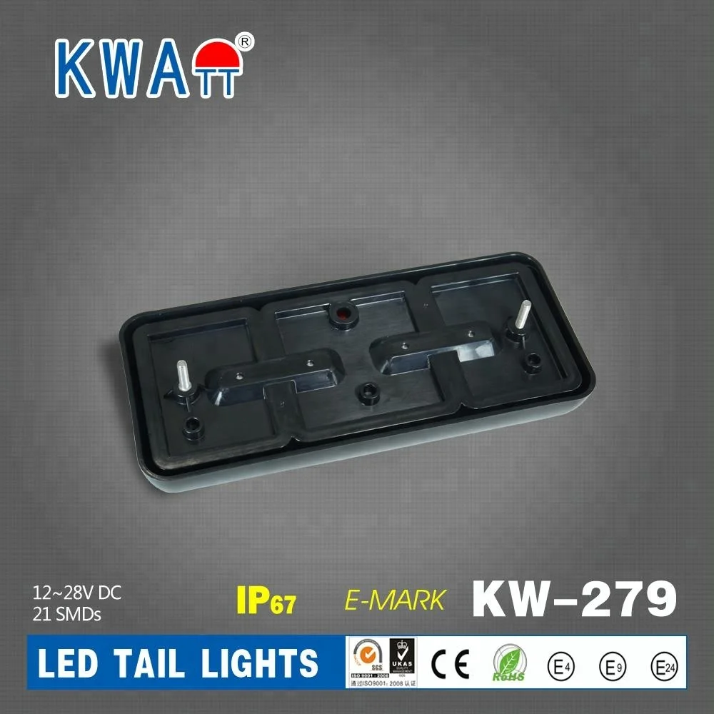 
Factory High Quality SMDs12-24V Rectangle Vehicle stop turn rear TAIL Lights for Truck trailer marine With E-Mark 