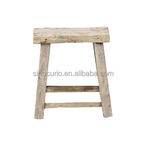Chinese antique vintage rustic natural original recycle wood stool