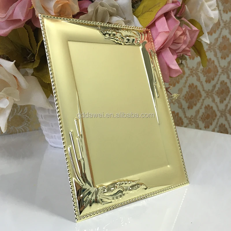 
iron nickel plated shiny dark silver color photo frame, silver gold, 4x6
