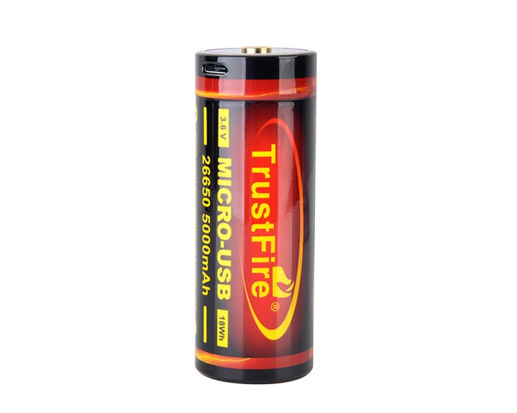 TrustFire Эволюция литий-ионной батареи 26650 с зарядным портом Micro-USB
