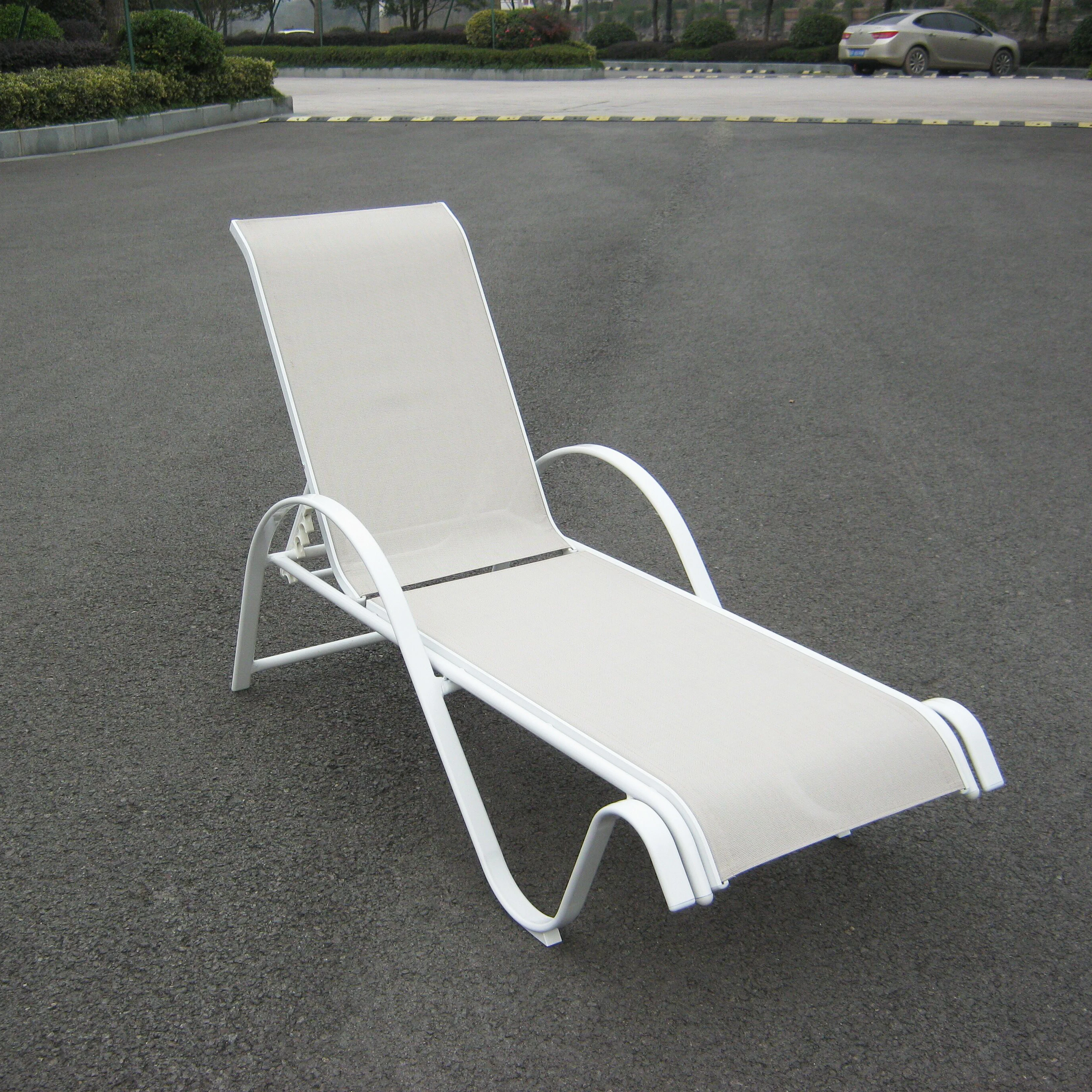 Uplion Outdoor Foldable Aluminum Leisure Pool Sun Lounger Beach Sling Chair Garden Sunbed