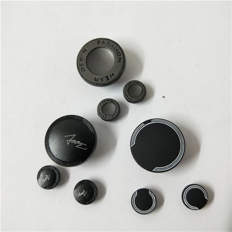 Pearl White black metal Shake head buttons Decorative rivet coat jeans button