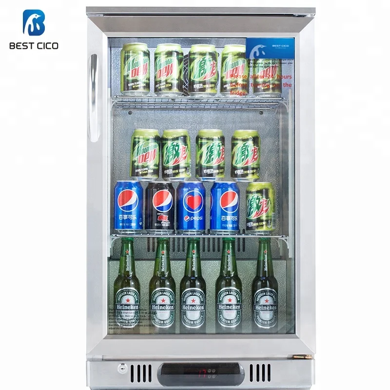 CICO Alfresco Beer Cooler Bar Fridge Beverage Fridge Single Door Beer Showcase SC-108FS Stainless Steel Compressor SWING Door