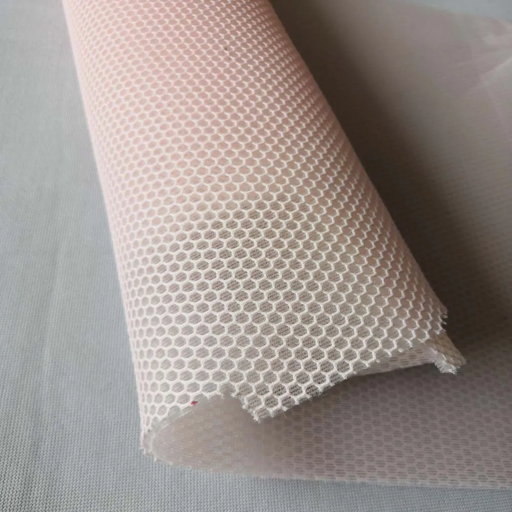 soft 3d stereoscopic sandwich mesh fabric fashion designer white hexagonal air layer fabric net cloth