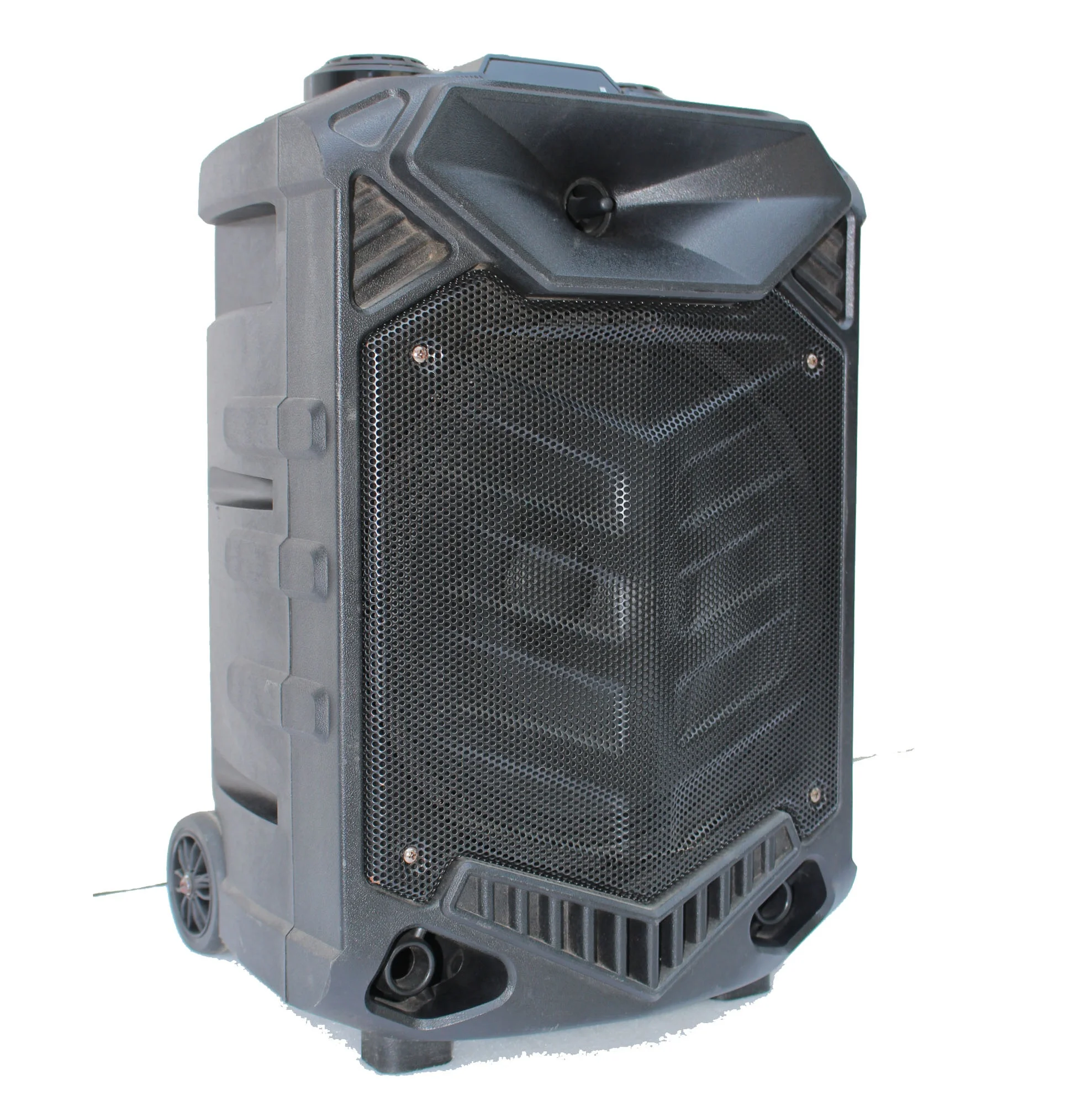 LEISOUND 12inch plastic cabinet karaoke subwoofer bass speaker with trolley