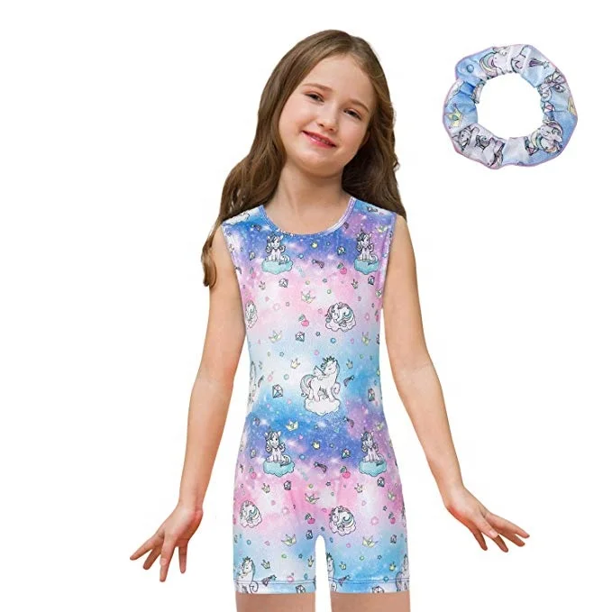 
Gymnastics Leotards for Girls Kids Sparkle Rainbow Unicorn 