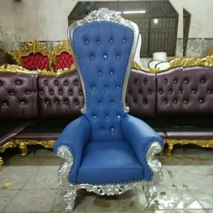 Luxury wooden leather king throne chair for wedding event chair