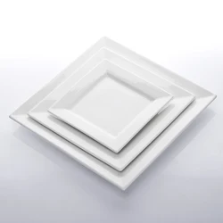 Самые продаваемые товары посуда тарелки керамический ресторан белый отель Китай квадратные обеденные