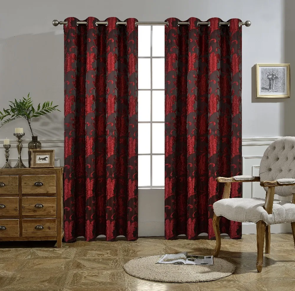 100% polyester fancy blackout jacquard window curtains for the living room