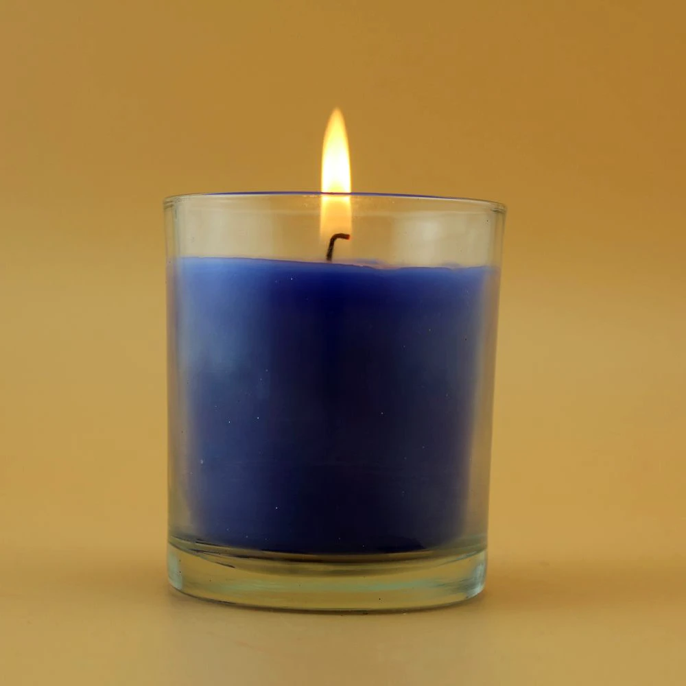 online wholesale scented candles blue white glass candle jar with beeswax AG3222