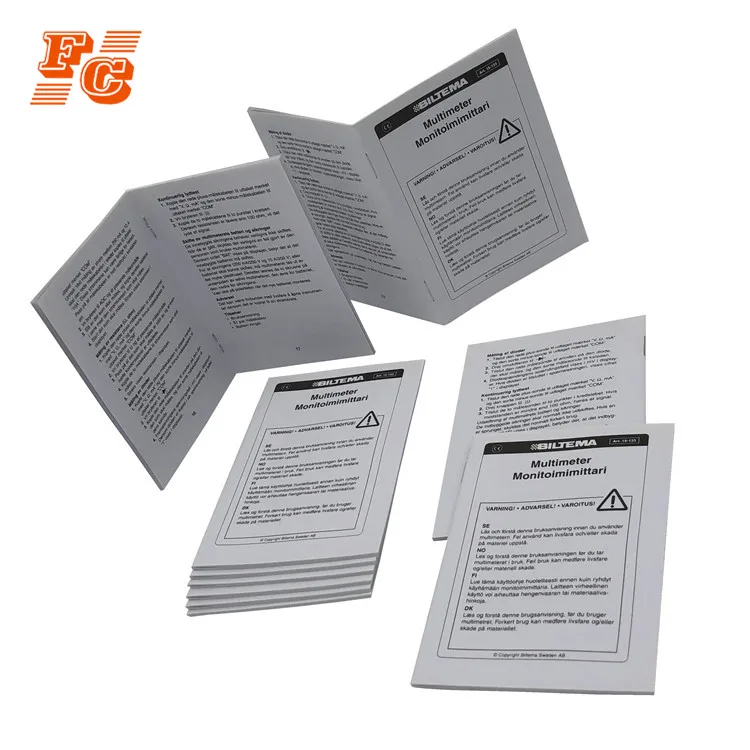 Printing product folding brochure instructions manual