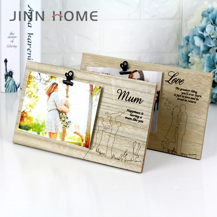 Подарок моей матери Лазерная настраиваемая деревянная фоторамка
