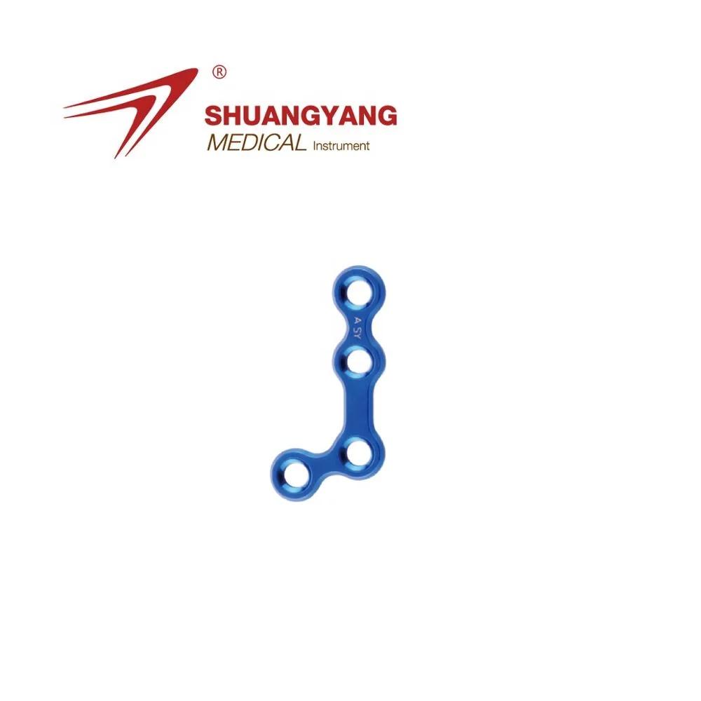 maxillofacial implant mini 110 degree L shape plate orthopedic pure titanium 1.0mm thickness plate