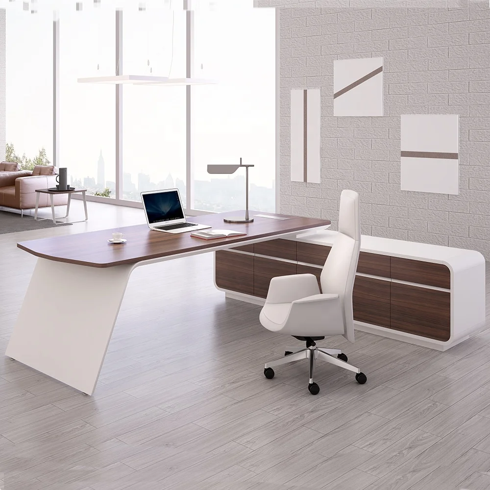 Modern Chairman Furniture MDF veneer Table Office CEO Desk,  luxury l shaped office desk office furniture