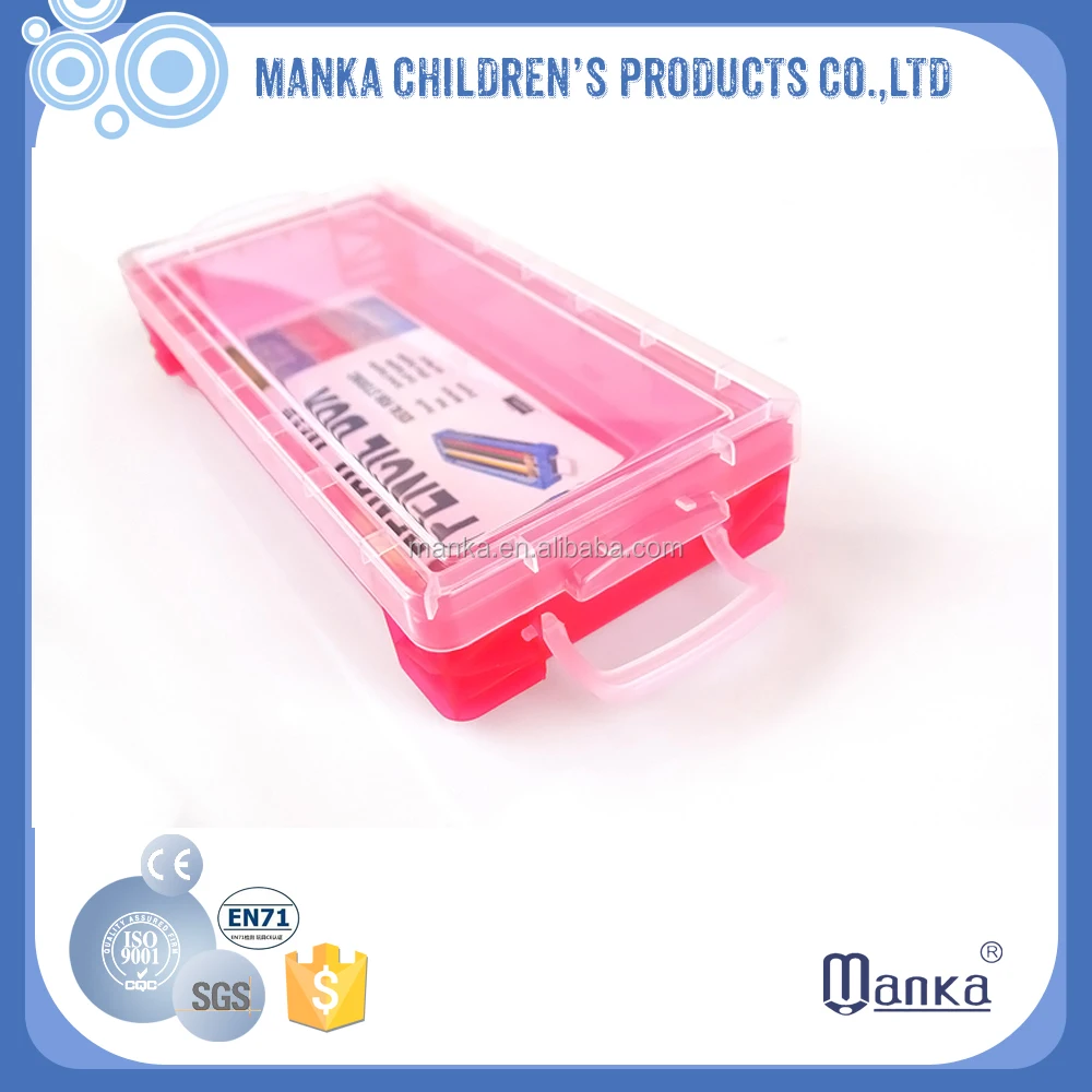 Top Quality transparent plastic office pencil  case