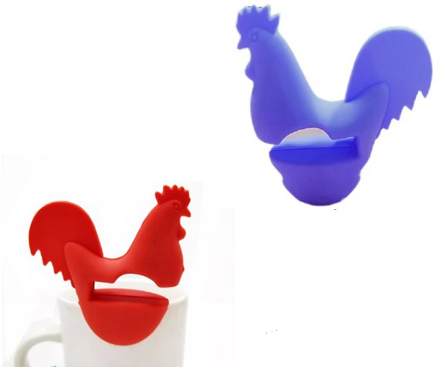 Food Grade  Kitchen Heat Resistant Cock Silicone Spoon Rest Pot Clips Spoon Holder