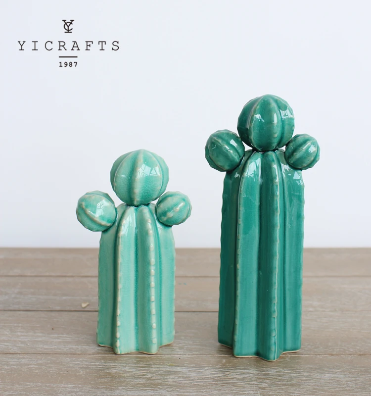 
Nordic style green cactus home decoration ceramic vase 