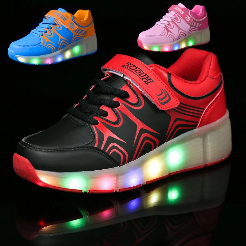 Children Shoes With Wheel LED Lighted Roller Skates Sport Casual Roller Wheely s For Chid And