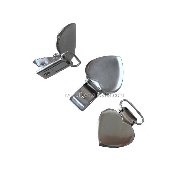 Ivoduff Garment 3/4 Inch Metal Heart Shape Suspender Clip