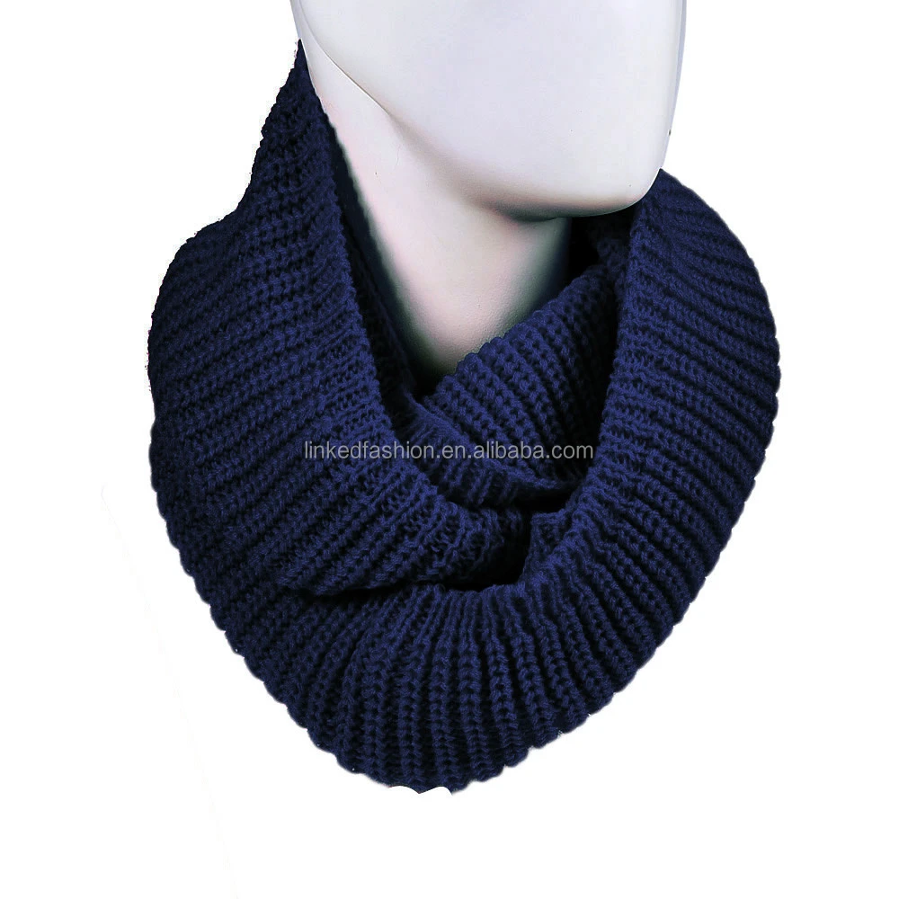 Winter Women Infinity Scarf Casual Warm Knitting Soft Ring Scarves Round