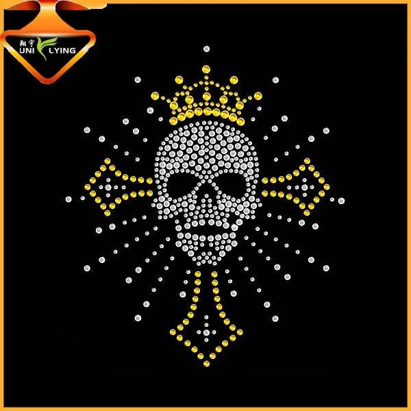beautiful Create Iron On transfer skull Rhinestone Design