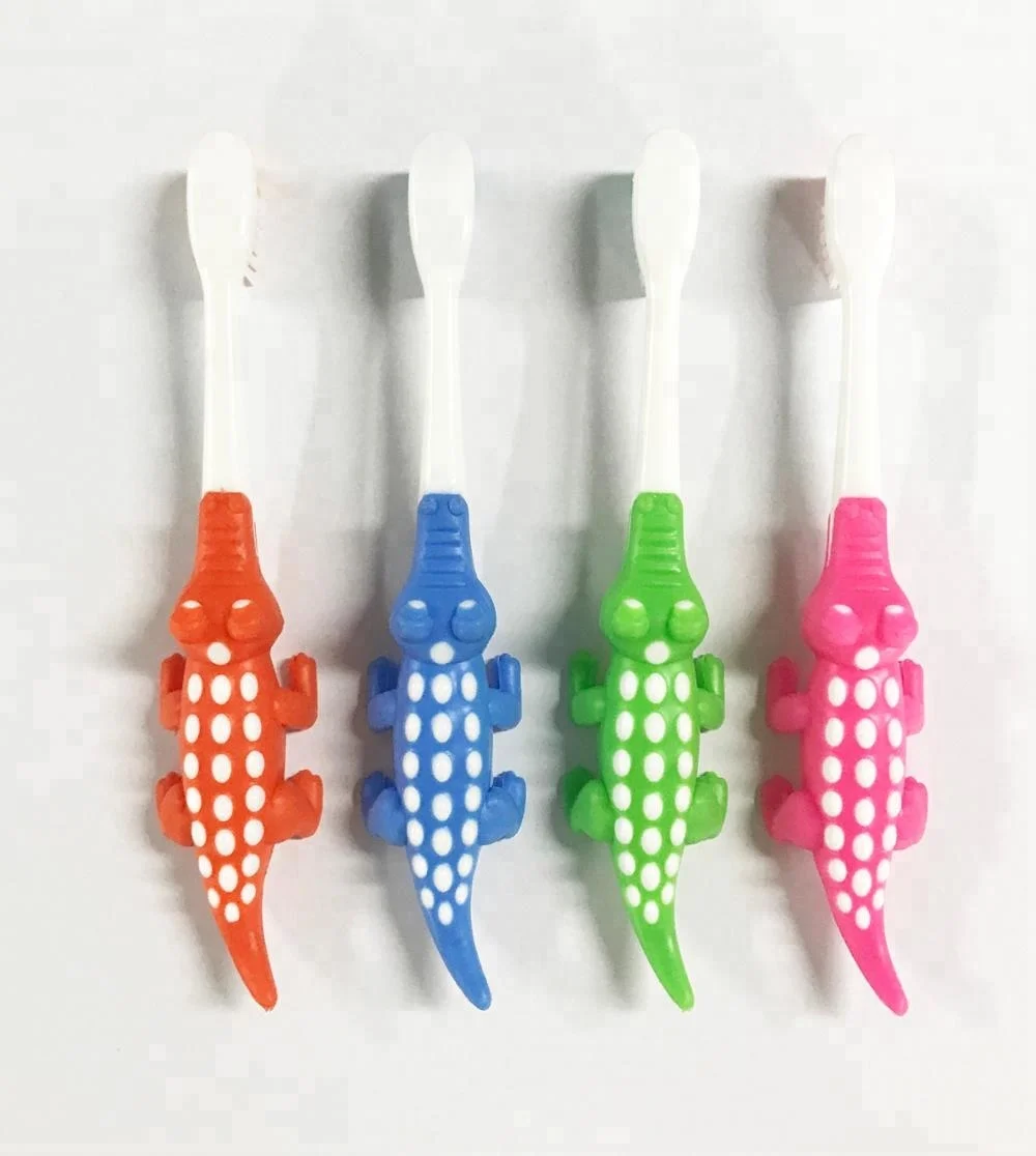 Manufacturer Private label ISO certificated  crocodile ultra extra soft nylon dupont Kid children rubber Toothbrush