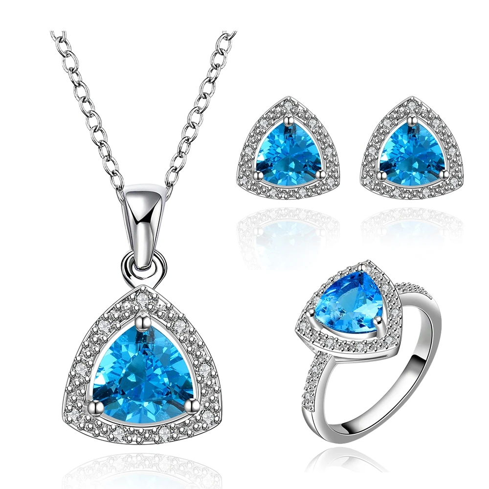 
2016 new model 925 sterling silver jewelry set with big zircon 