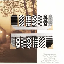 Black White stripe Nail Arts Nail Sticker Waterproof Nail Decal Sticker Gel Polish French Manicure Patch