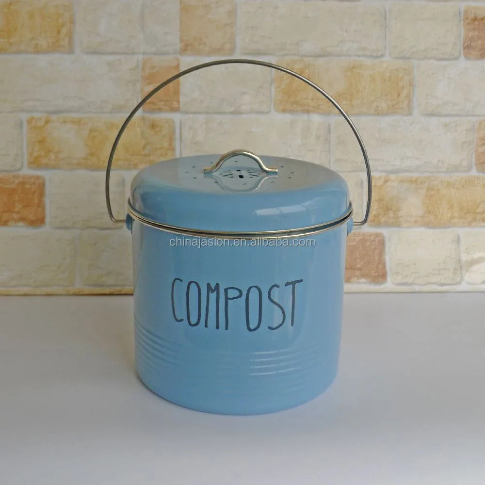 Kitchen Compost Waste Recycling Caddy Bin Metal Compost Food Bin