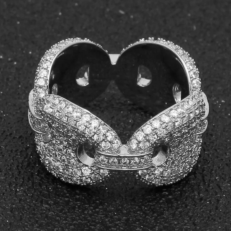 Misterjewelry newest gold gay men rainbow cz ring